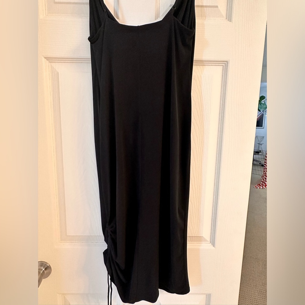 Zara black cocktail dress. With ruched tie at the bottom. Size S